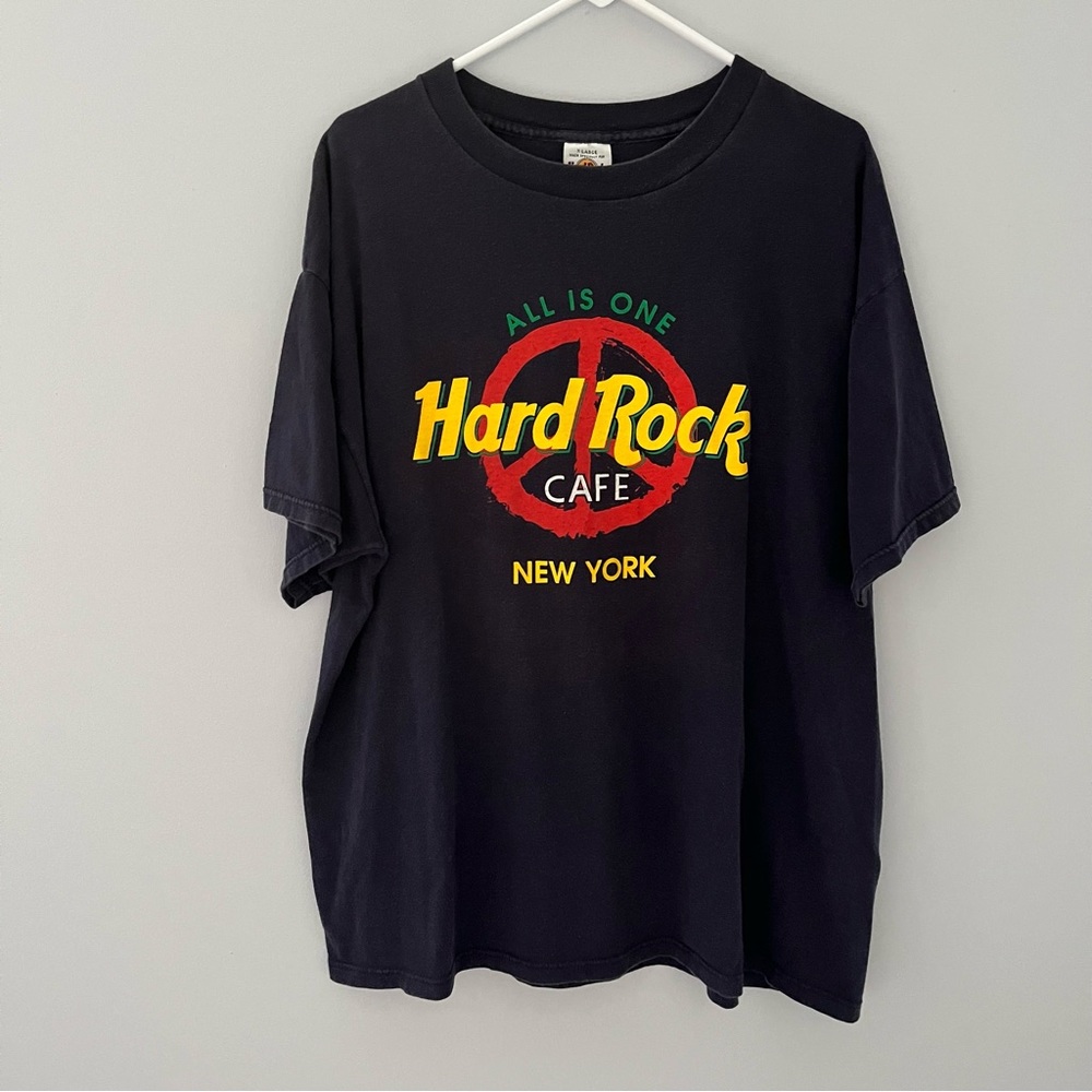 VINTAGE Hard Rock Cafe Shirt Mens Extra Large Blue New York All Is One USA Made